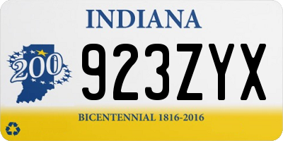 IN license plate 923ZYX