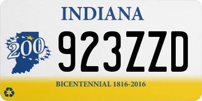 IN license plate 923ZZD