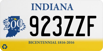 IN license plate 923ZZF