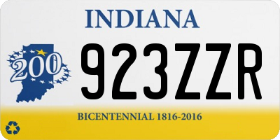 IN license plate 923ZZR