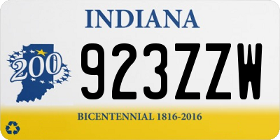 IN license plate 923ZZW