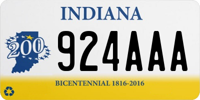 IN license plate 924AAA