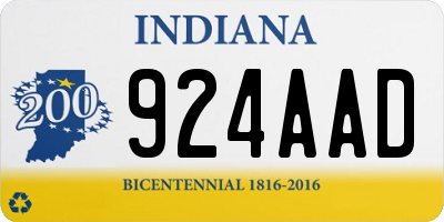 IN license plate 924AAD