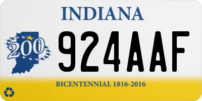 IN license plate 924AAF