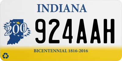 IN license plate 924AAH