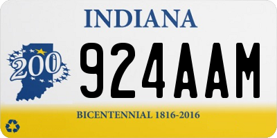 IN license plate 924AAM