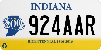 IN license plate 924AAR