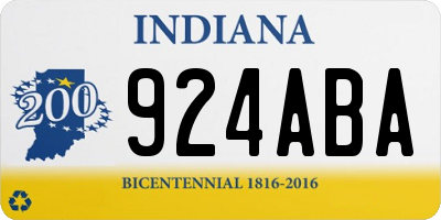 IN license plate 924ABA