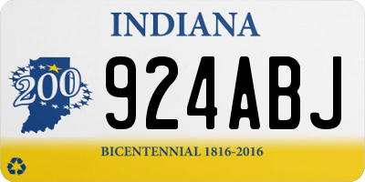 IN license plate 924ABJ