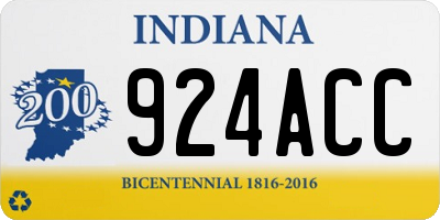 IN license plate 924ACC