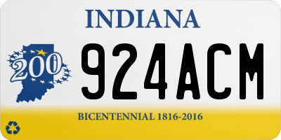 IN license plate 924ACM