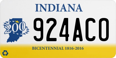 IN license plate 924ACO