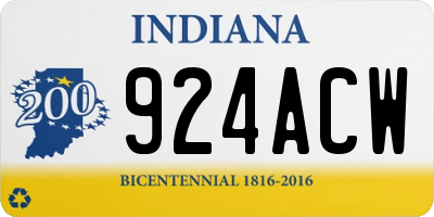IN license plate 924ACW