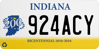 IN license plate 924ACY