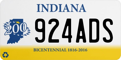 IN license plate 924ADS