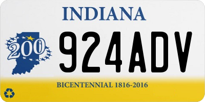 IN license plate 924ADV