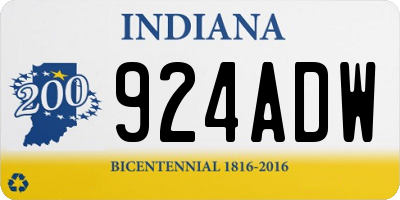 IN license plate 924ADW