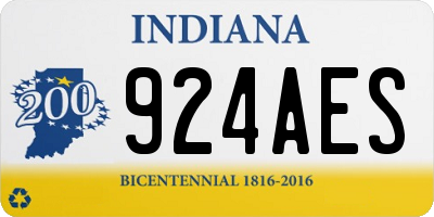 IN license plate 924AES