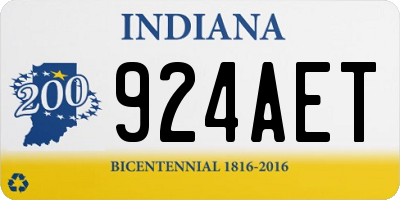 IN license plate 924AET