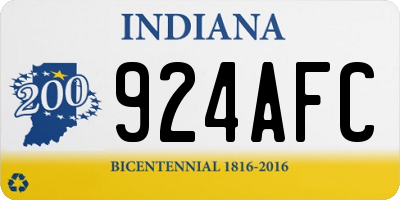 IN license plate 924AFC