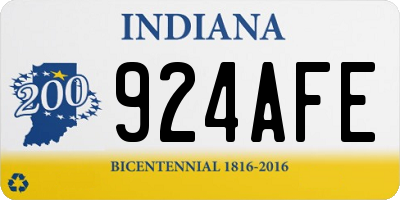 IN license plate 924AFE