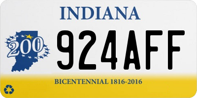 IN license plate 924AFF