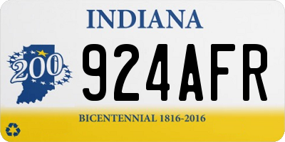 IN license plate 924AFR