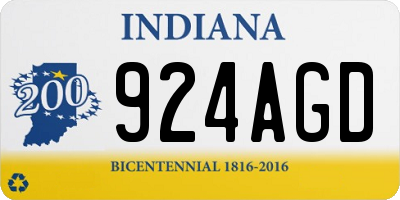 IN license plate 924AGD