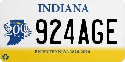 IN license plate 924AGE