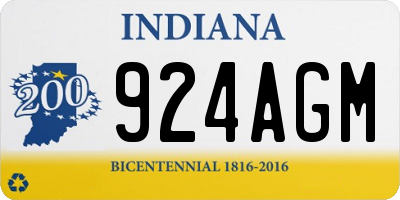 IN license plate 924AGM