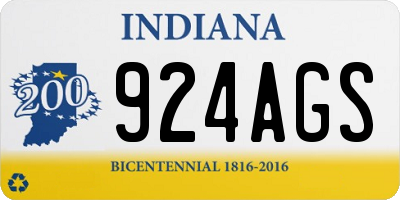 IN license plate 924AGS