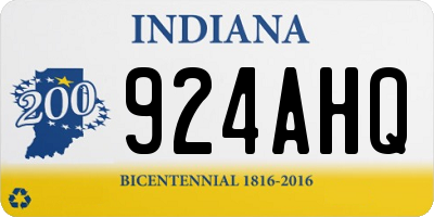 IN license plate 924AHQ