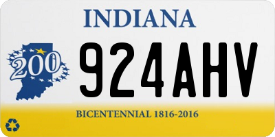 IN license plate 924AHV