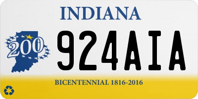 IN license plate 924AIA