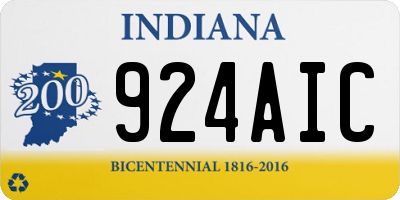 IN license plate 924AIC