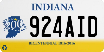 IN license plate 924AID
