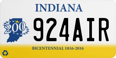 IN license plate 924AIR