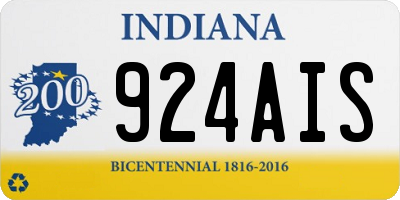 IN license plate 924AIS