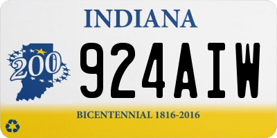 IN license plate 924AIW