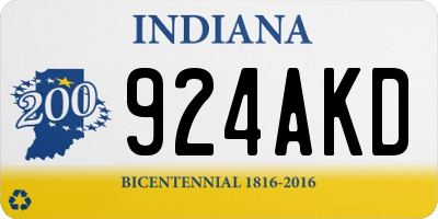IN license plate 924AKD