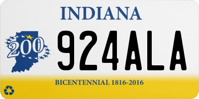 IN license plate 924ALA