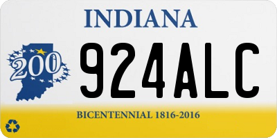 IN license plate 924ALC