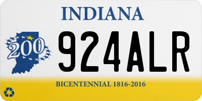 IN license plate 924ALR