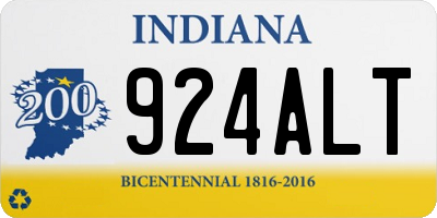 IN license plate 924ALT
