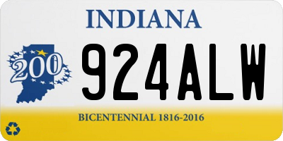 IN license plate 924ALW