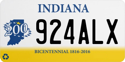 IN license plate 924ALX