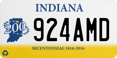 IN license plate 924AMD