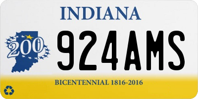 IN license plate 924AMS
