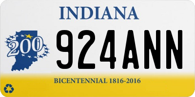 IN license plate 924ANN