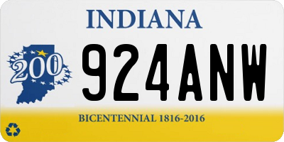 IN license plate 924ANW